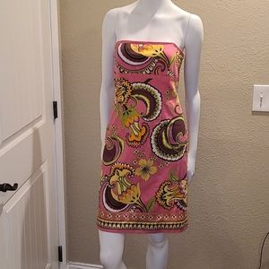 LAUNDRY by Shelli Segal Womens Size 6 Pink Paisley Strapless Dress